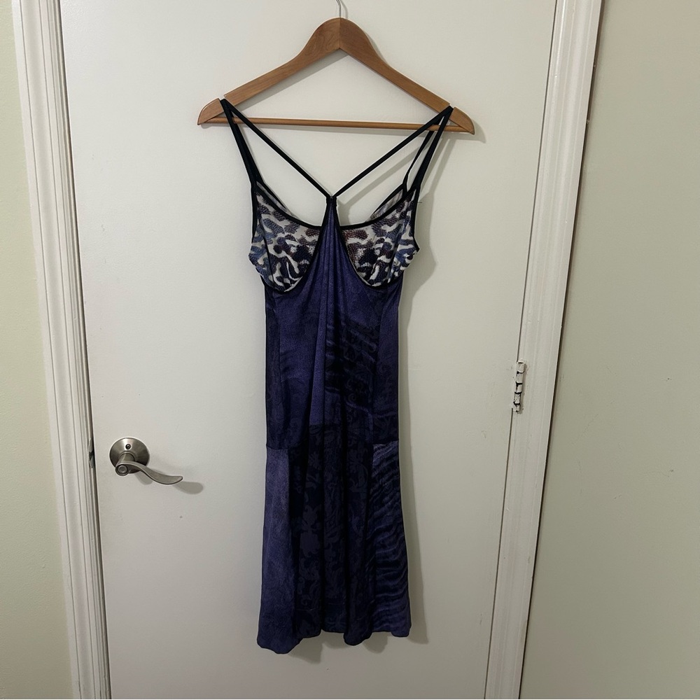 Just Cavalli Purple and Black Animal Print Sleeveless Strappy Dress | Size 40 - Picture 5 of 5